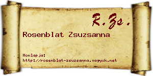 Rosenblat Zsuzsanna névjegykártya